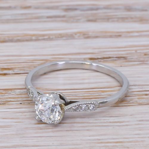 Art Deco 0.55 Carat Old Cut Diamond Engagement Ring, Circa 1935