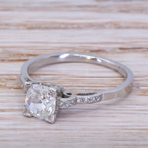 Art Deco 0.85 Carat Old Cut Diamond Engagement Ring, Circa 1925