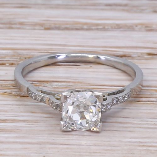 fig 1. Art Deco 0.85 Carat Old Cut Diamond Engagement Ring, circa 1925