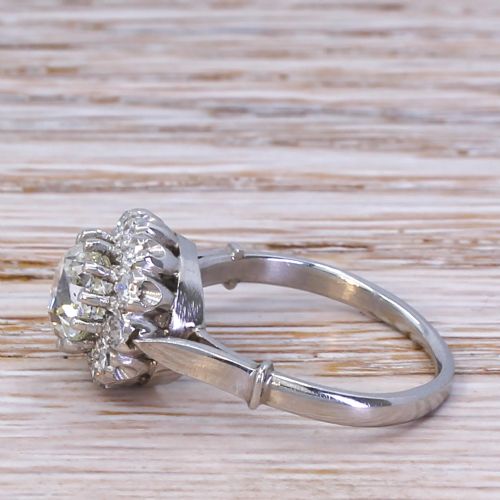 fig 2. Art Deco 1.72 Carat Old Cut Diamond Coronet Cluster Ring, circa 1920