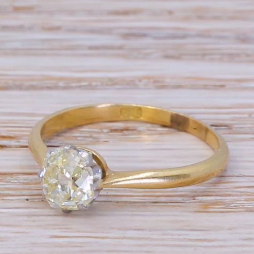 Art Deco 1.03 Carat Old Cut Diamond Engagement Ring, Circa 1915