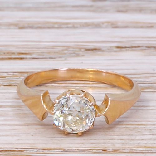 fig 1. Edwardian 1.00 Carat Old Cut Diamond Engagement Ring, circa 1905