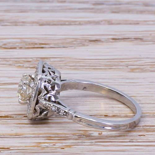 fig 2. Mid Century 0.85 Carat Old Cut Diamond Cluster Ring, circa 1965