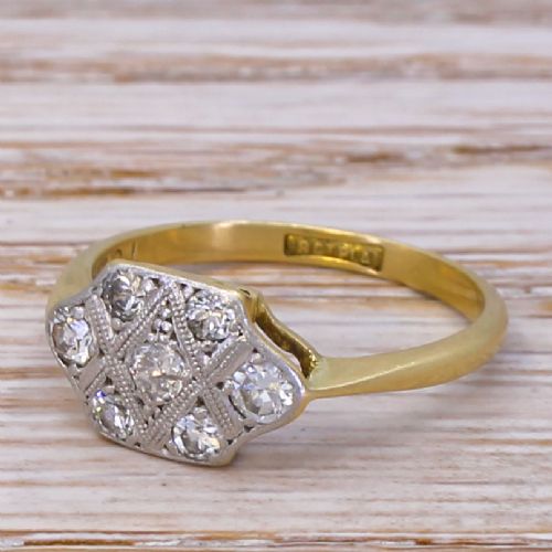 Mid Century 0.41 Carat Brilliant Cut Diamond Cluster Ring, Circa 1960