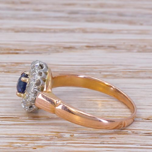 fig 2. Art Deco 0.43 Carat Sapphire & 0.80 Carat Old Cut Diamond Ring, circa 1925