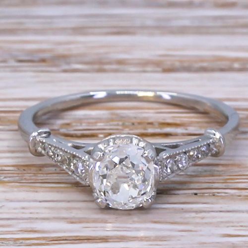 fig 1. Art Deco 0.75 Carat Old Cut Diamond Engagement Ring, circa 1920