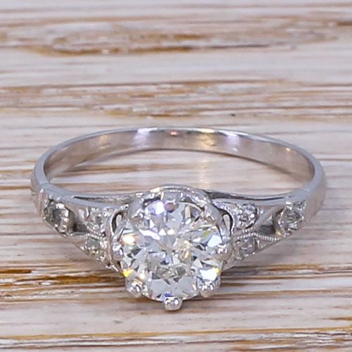 fig 1. Art Deco 0.80 Carat Old Cut Diamond Engagement Ring, circa 1940