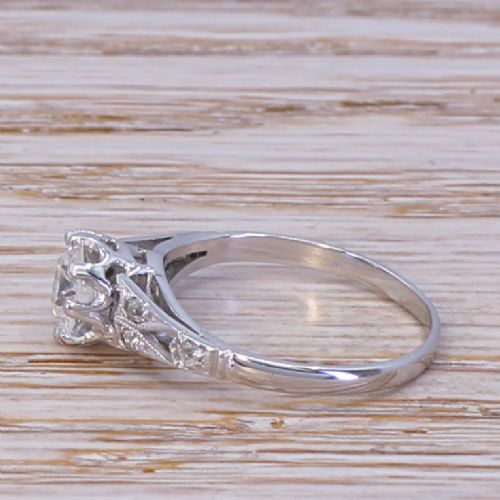 fig 2. Art Deco 0.80 Carat Old Cut Diamond Engagement Ring, circa 1940