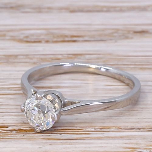 Art Deco 0.78 Carat Old Cut Diamond Engagement Ring, Circa 1930