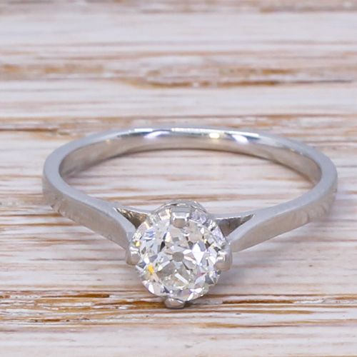 fig 1. Art Deco 0.78 Carat Old Cut Diamond Engagement Ring, circa 1930