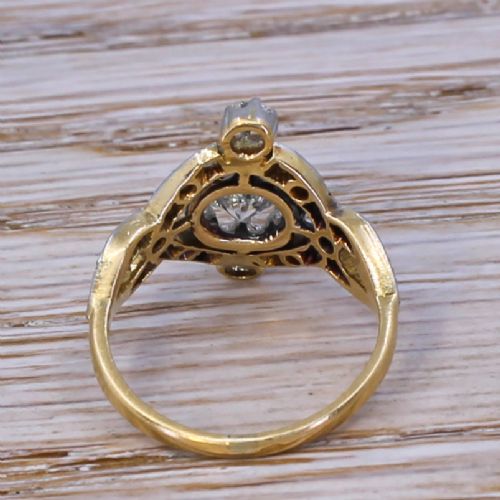 fig 3. Art Deco 0.94 Carat Transitional Cut Diamond Cluster Ring, circa 1940