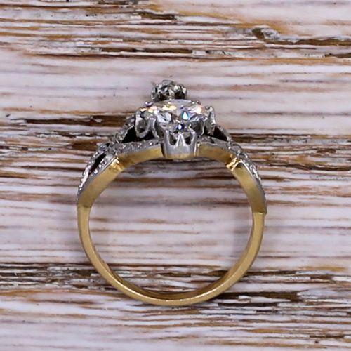 fig 4. Art Deco 0.94 Carat Transitional Cut Diamond Cluster Ring, circa 1940