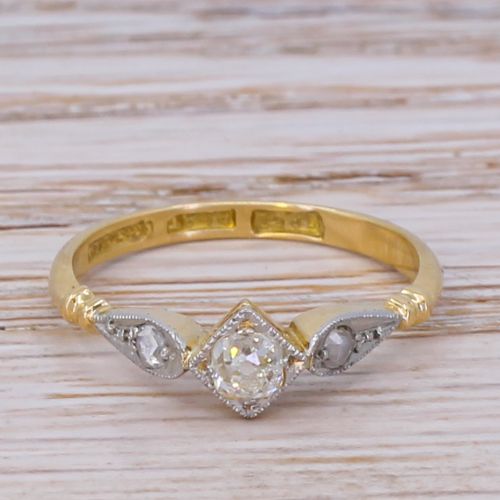 fig 1. Edwardian 0.22 Carat Old Cut Diamond Engagement Ring, circa 1905