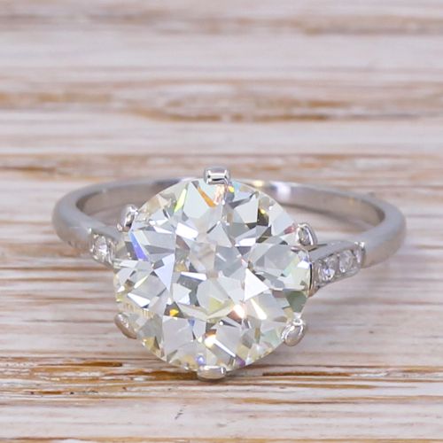 fig 1. Art Deco 3.56 Carat Old Cut Diamond Engagement Ring, circa 1920