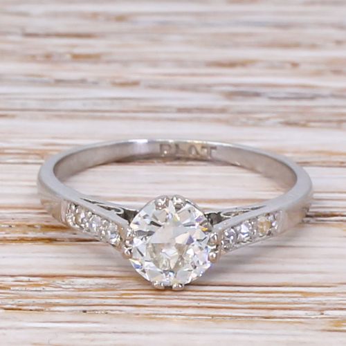 fig 1. Art Deco 0.76 Carat Old Cut Diamond Engagement Ring, circa 1930