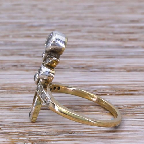 fig 2. Art Nouveau 0.43 Carat Old Cut Diamond Flower Ring, circa 1900