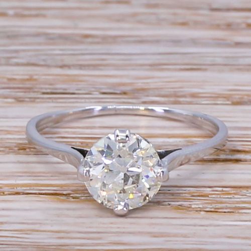 fig 1. Art Deco 1.41 Carat Old Cut Diamond Engagement Ring, circa 1940
