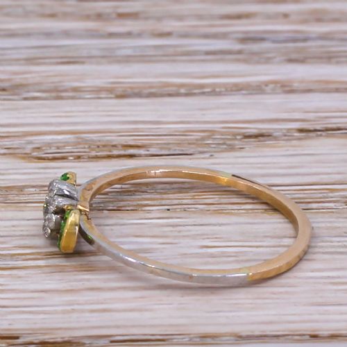 fig 2. Edwardian Old Cut Diamond & Demantoid Garnet Ring, circa 1910