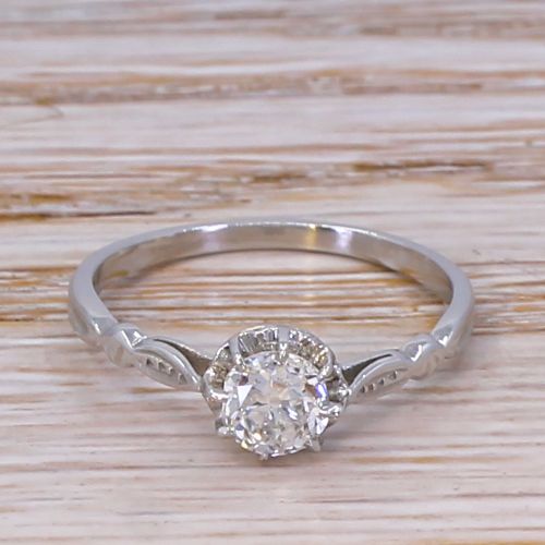 fig 1. Art Deco 0.58 Carat Old Cut Diamond Engagement Ring, circa 1920