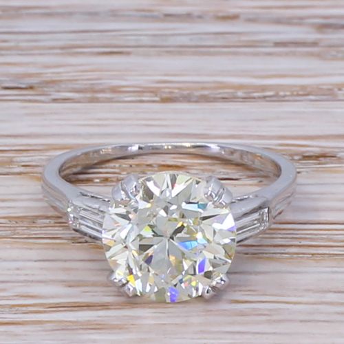 fig 1. Art Deco 3.92 Carat Old Cut Diamond Engagement Ring, circa 1930