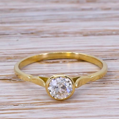 fig 1. Edwardian 0.42 Carat Old Cut Diamond Solitaire Ring, circa 1910