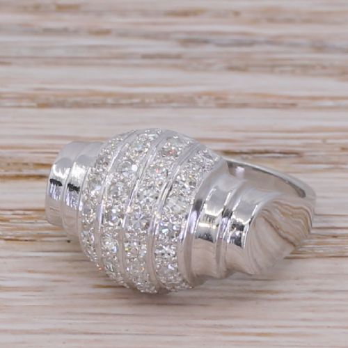 Art Deco 0.75 Carat Barrel Cluster Ring, Circa 1935