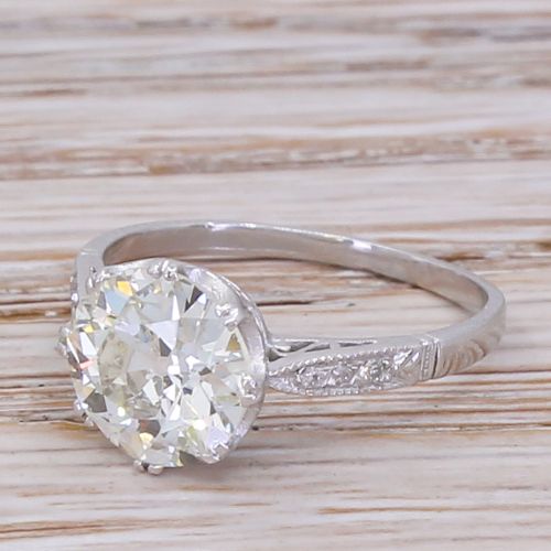 Art Deco 2.12 Carat Old Cut Diamond Engagement Ring, Circa 1920