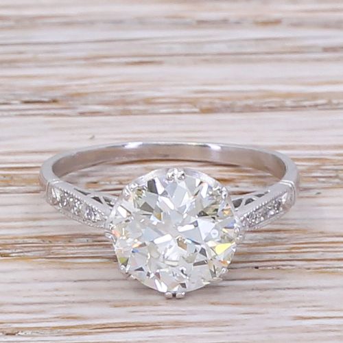 fig 1. Art Deco 2.12 Carat Old Cut Diamond Engagement Ring, circa 1920
