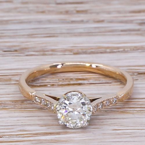 fig 1. Art Deco 0.72 Carat Old Cut Diamond Engagement Ring, circa 1935