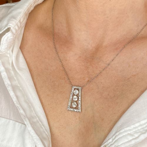 fig 1. Art Deco 2.05 Carat Old Cut Diamond Pendant, circa 1925