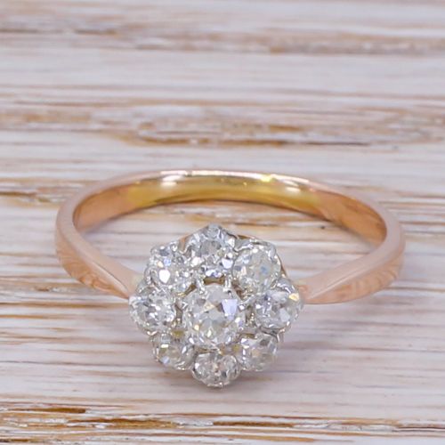fig 1. Edwardian 0.98 Carat Old Cut Diamond Cluster Ring, circa 1910