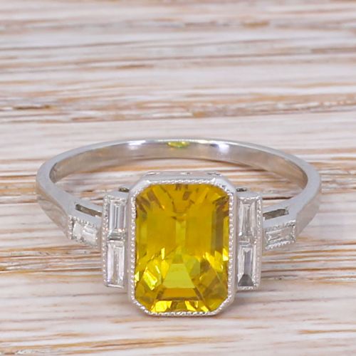 fig 1. Art Deco 2.25 Carat Yellow Sapphire Solitaire Ring, circa 1935