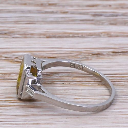 fig 2. Art Deco 2.25 Carat Yellow Sapphire Solitaire Ring, circa 1935