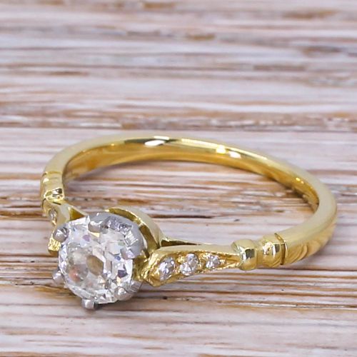 Art Deco 0.50 Carat Old Cut Diamond Engagement Ring, Circa 1920