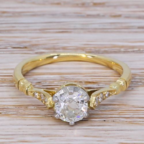 fig 1. Art Deco 0.50 Carat Old Cut Diamond Engagement Ring, circa 1920