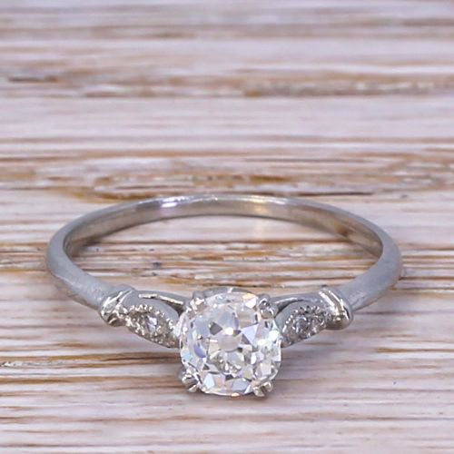 fig 1. Edwardian 0.62 Carat Old Cut Diamond Engagement Ring, circa 1910