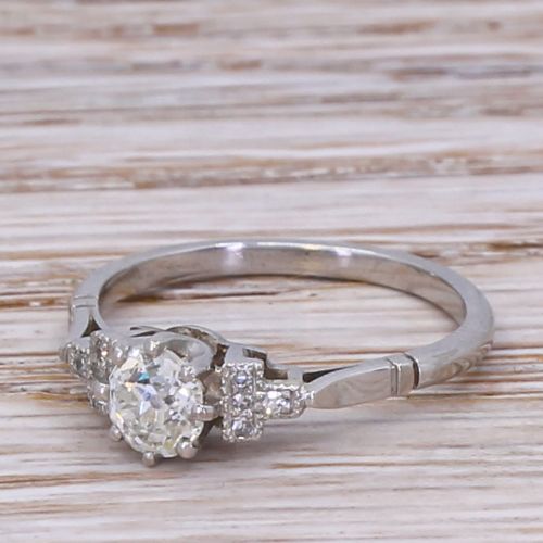 Art Deco 0.55 Carat Old Cut Diamond Engagement Ring, Circa 1920