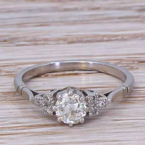 fig 1. Art Deco 0.55 Carat Old Cut Diamond Engagement Ring, circa 1920