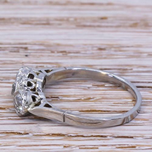 fig 2. Edwardian 0.78 Carat Old Cut Diamond Trilogy Ring, circa 1910