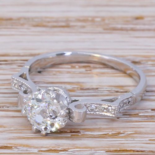 Art Deco 0.75 Carat Old Cut Diamond Engagement Ring, Circa 1930
