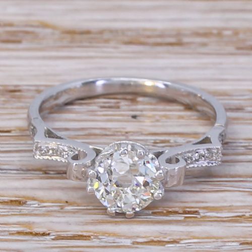 fig 1. Art Deco 0.75 Carat Old Cut Diamond Engagement Ring, circa 1930