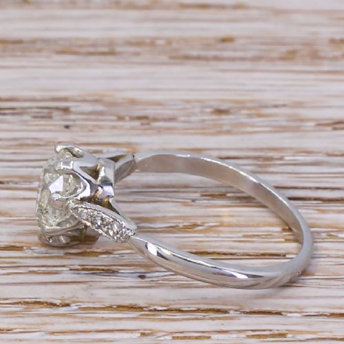 fig 2. Art Deco 1.29 Carat Old Pear Cut Diamond Engagement Ring, circa 1920