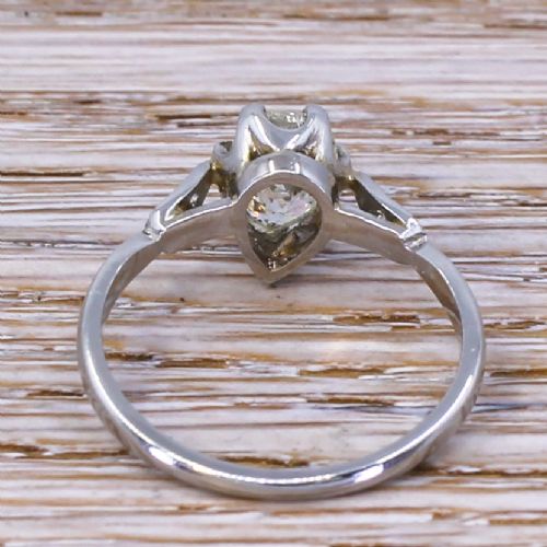 fig 3. Art Deco 1.29 Carat Old Pear Cut Diamond Engagement Ring, circa 1920