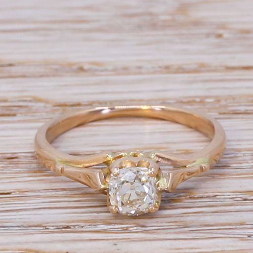 fig 1. Edwardian 0.59 Carat Old Cut Diamond Engagement Ring, circa 1910