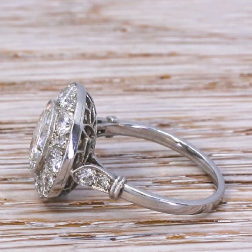 fig 2. Art Deco 3.46 Carat Diamond Cluster Ring, circa 1930