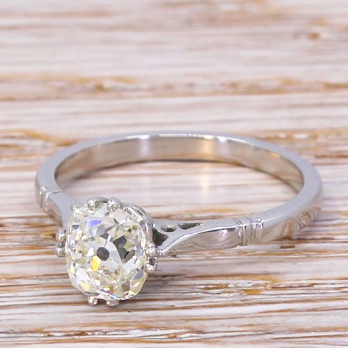 Art Deco 1.08 Carat Old Cut Diamond Engagement Ring, Circa 1920