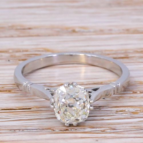 fig 1. Art Deco 1.08 Carat Old Cut Diamond Engagement Ring, circa 1920