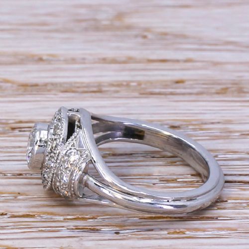 fig 2. Art Deco 0.87 Carat Old Cut Diamond Cluster Ring, circa 1940
