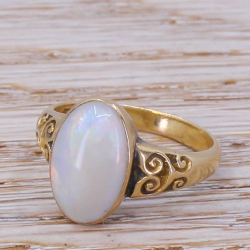 Victorian 3.00 Carat Opal Solitaire Ring, Circa 1900