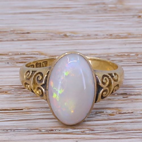 fig 1. Victorian 3.00 Carat Opal Solitaire Ring, circa 1900